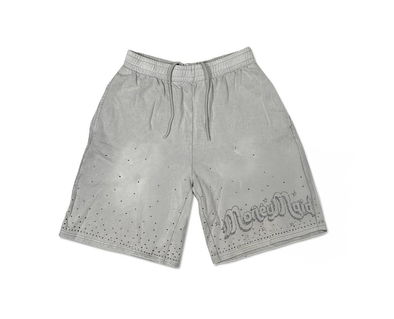 Grey Rhinestone Shorts