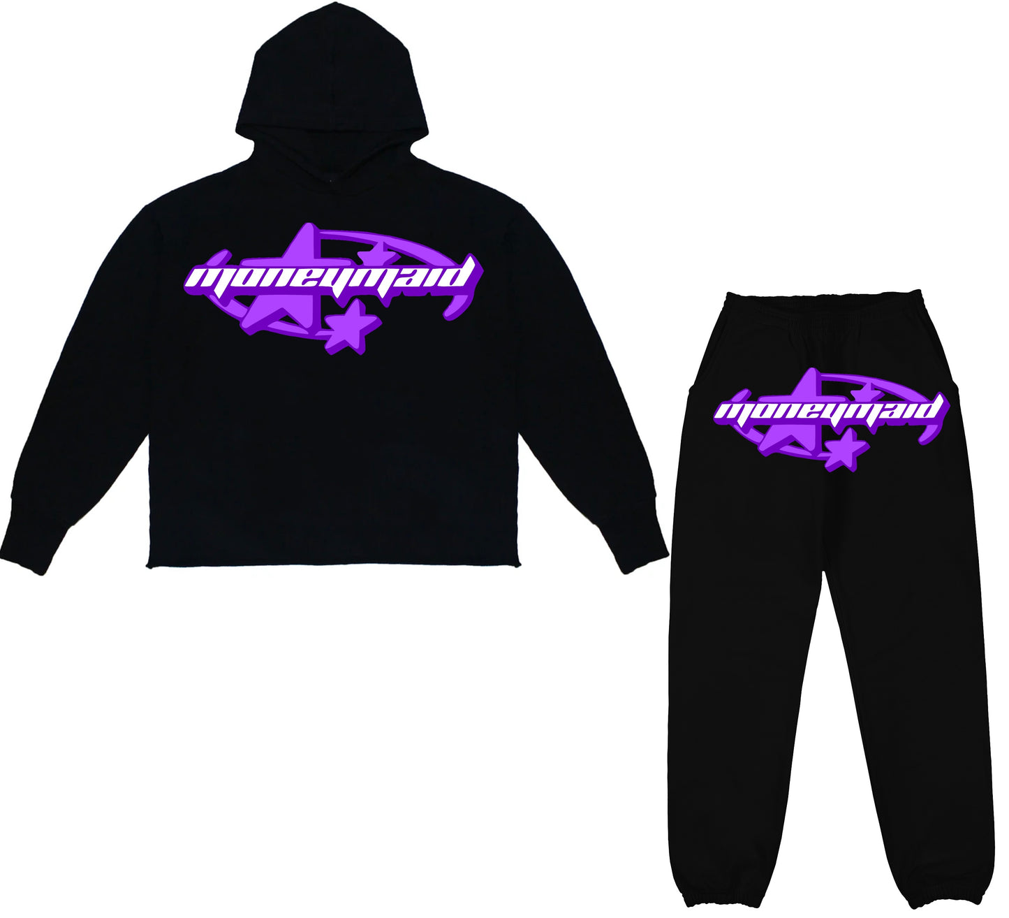 Black/Purple Star Sweat Suit