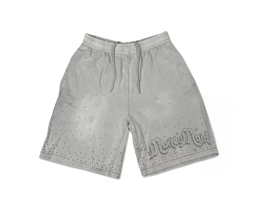 Grey Rhinestone Shorts