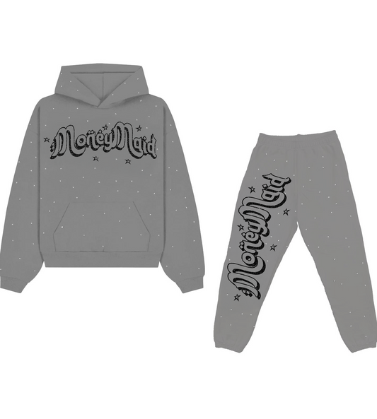 Grey Rhinestone Sweatsuit