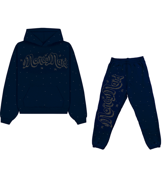 Navy Blue Rhinestone Sweatsuit